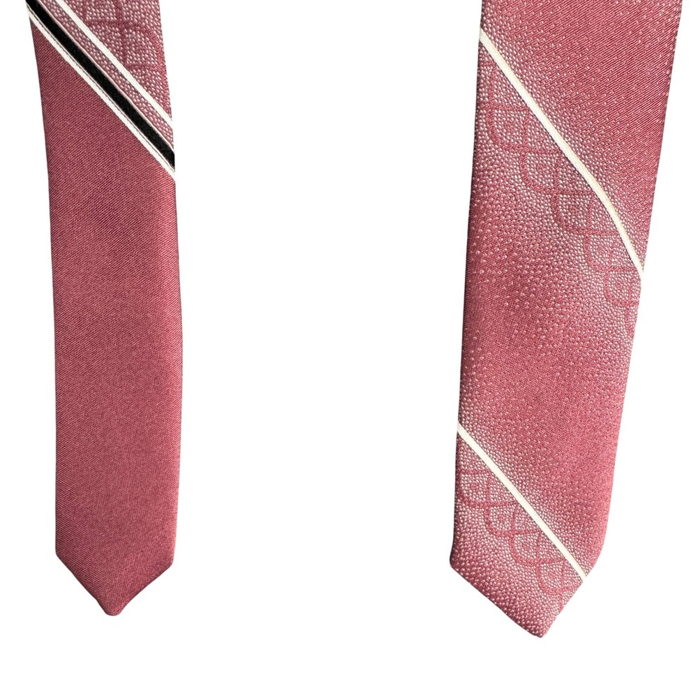 Suit Yourself Franco Mens Necktie Burgundy White Stripe Geometric Textured Tie